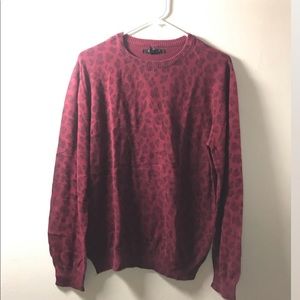 Cable knit Cheetah Long Sleeve Crew